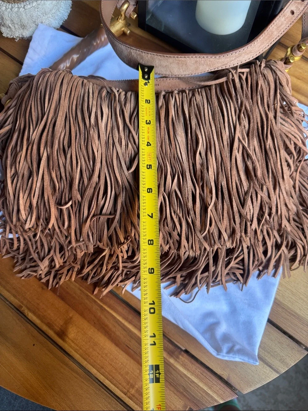 Balmain Ébène fringed suede bag